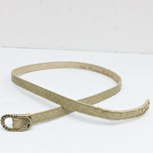 Vintage 1980s Genuine Snakeskin Tan Belt Size S/M
